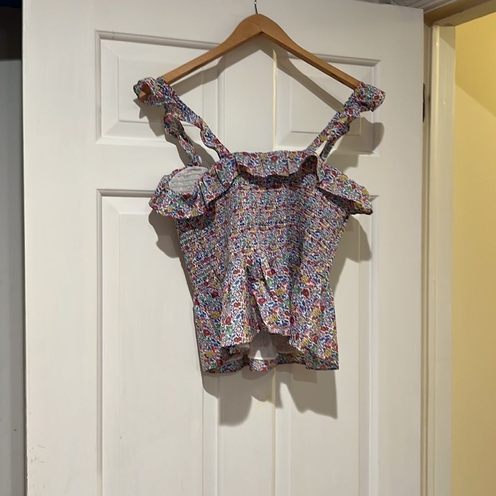J. Crew Ruffle Smocked liberty print tank - Picture 4 of 5